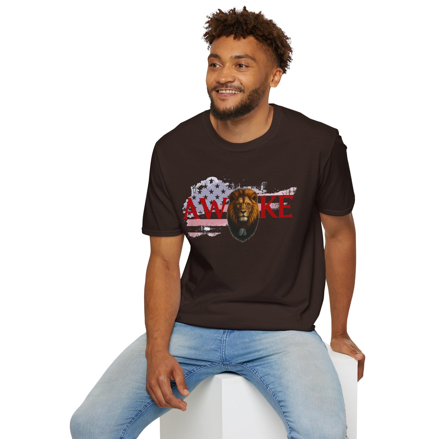 Awake Lion Graphic Unisex T-Shirt, Inspirational Apparel, Casual Wear, Gift for Him/Her, Freedom Tee