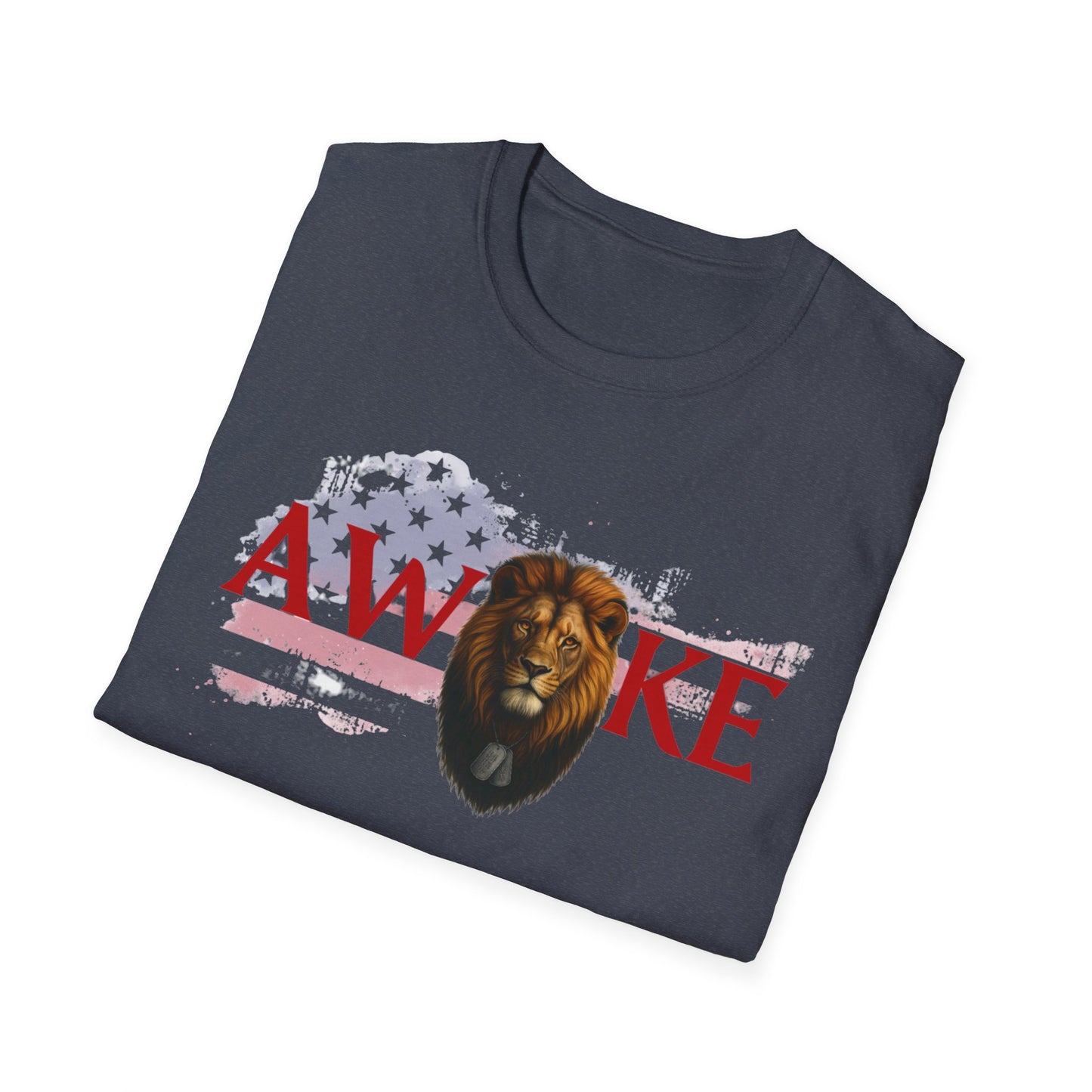 Awake Lion Graphic Unisex T-Shirt, Inspirational Apparel, Casual Wear, Gift for Him/Her, Freedom Tee