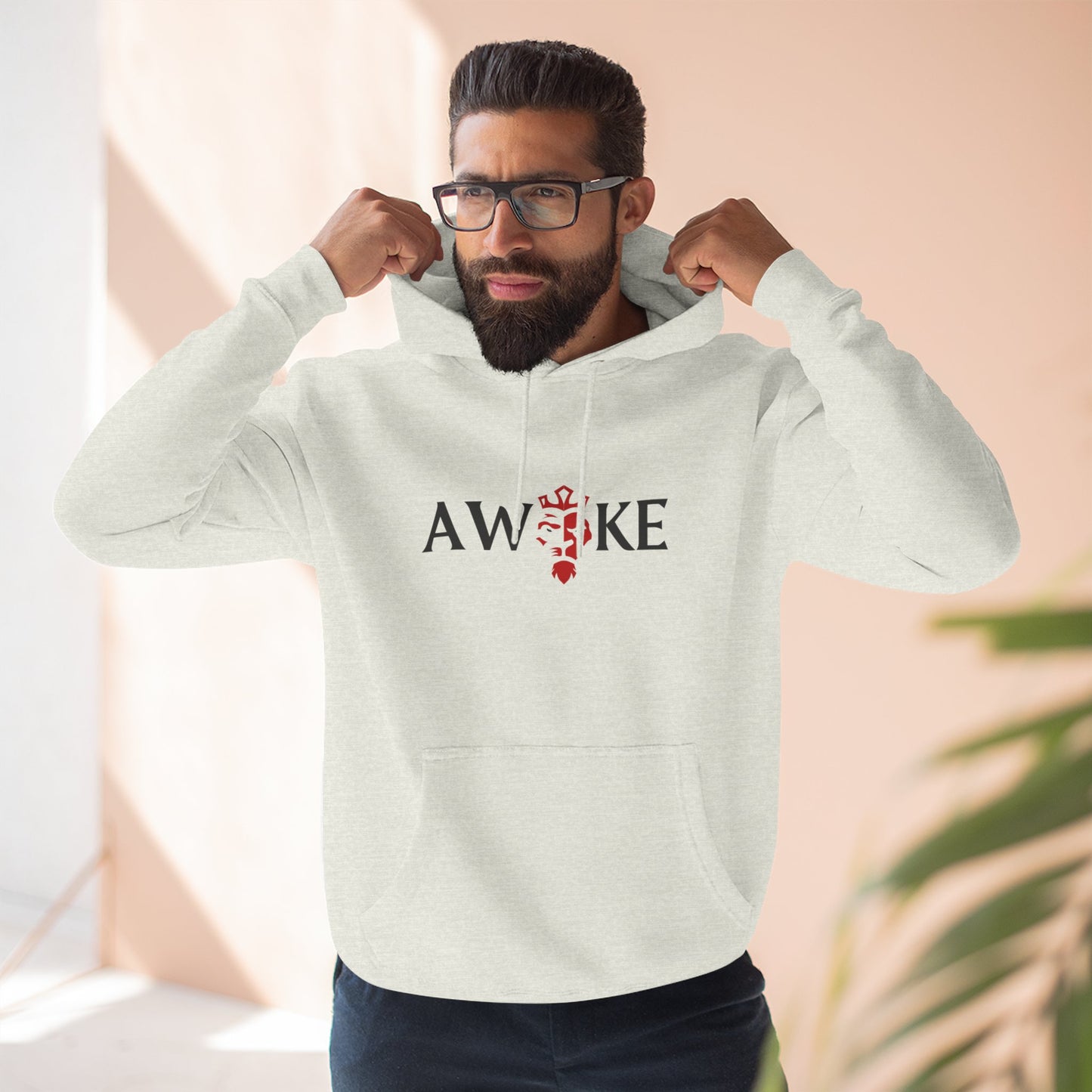 AWOKE Three-Panel Fleece Hoodie - Cozy Uni-Sex Style, Perfect for Chill Days, Gifts for Him/Her, Casual Wear, Oversized Comfort