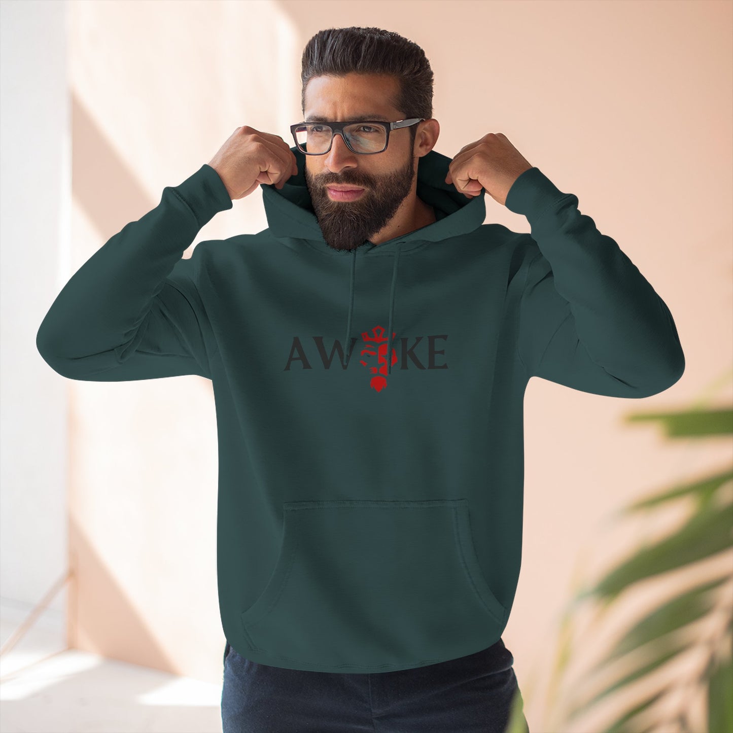 AWOKE Three-Panel Fleece Hoodie - Cozy Uni-Sex Style, Perfect for Chill Days, Gifts for Him/Her, Casual Wear, Oversized Comfort