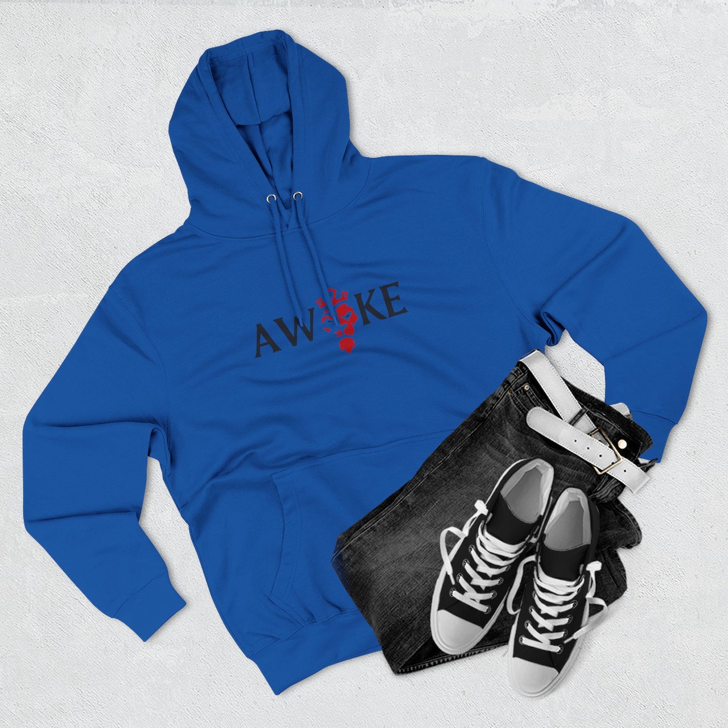 AWOKE Three-Panel Fleece Hoodie - Cozy Uni-Sex Style, Perfect for Chill Days, Gifts for Him/Her, Casual Wear, Oversized Comfort