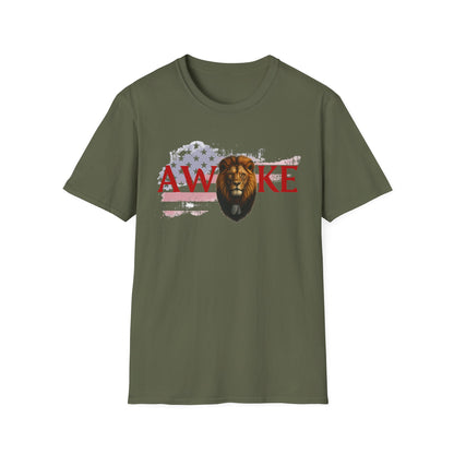Awake Lion Graphic Unisex T-Shirt, Inspirational Apparel, Casual Wear, Gift for Him/Her, Freedom Tee