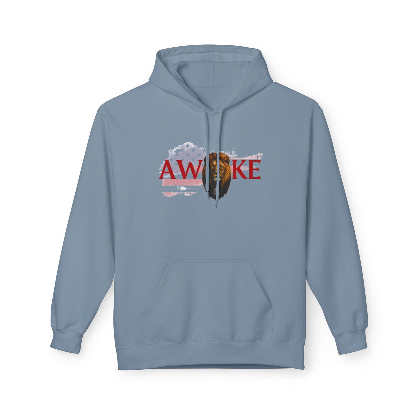 Awake Patriotic Fleece Hoodie | Unisex Cozy Sweatshirt for Independence Day, Gift for Him, Her, Comfort Wear