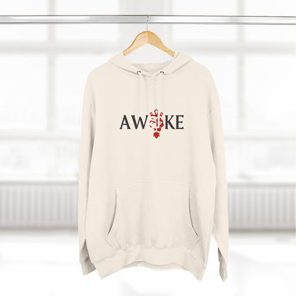 AWOKE Three-Panel Fleece Hoodie - Cozy Uni-Sex Style, Perfect for Chill Days, Gifts for Him/Her, Casual Wear, Oversized Comfort