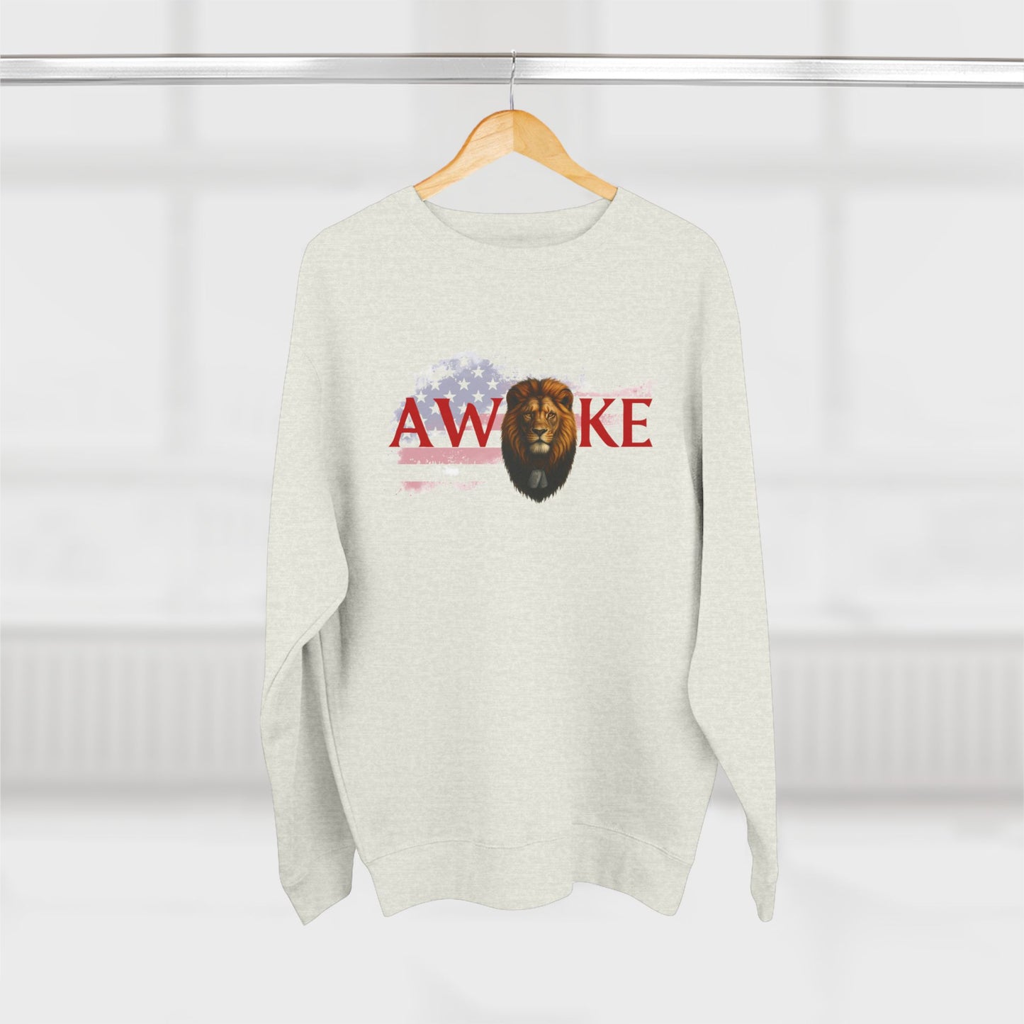 Awake Lion Unisex Crewneck Sweatshirt | Cozy Fashion, Gift for Him/Her, Casual Wear, Animal Lover Gift