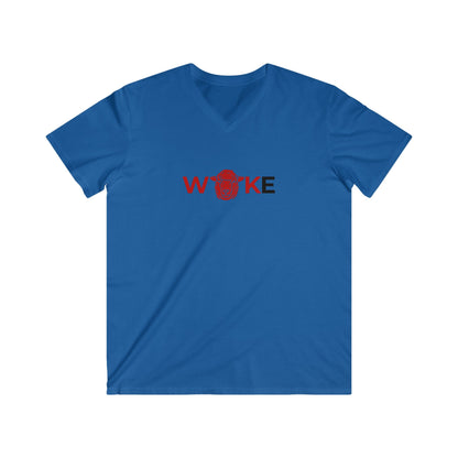 Men's WOKE V-Neck Tee - Statement Shirt, Casual Wear, Gift for Activists, Graphic T-shirt, Summer Outfit