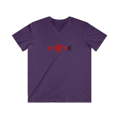 Men's WOKE V-Neck Tee - Statement Shirt, Casual Wear, Gift for Activists, Graphic T-shirt, Summer Outfit