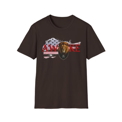 Awake Lion Graphic Unisex T-Shirt, Inspirational Apparel, Casual Wear, Gift for Him/Her, Freedom Tee