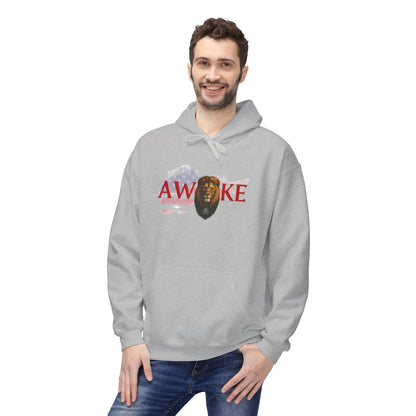 Awake Patriotic Fleece Hoodie | Unisex Cozy Sweatshirt for Independence Day, Gift for Him, Her, Comfort Wear