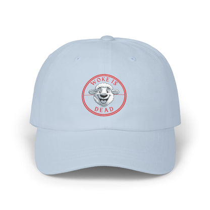 Stylish WOKE IS DEAD Dad Cap, Trendy White Dad Hat, Casual Fashion Accessory, Gift for Fathers Day, Summer Outing Hat