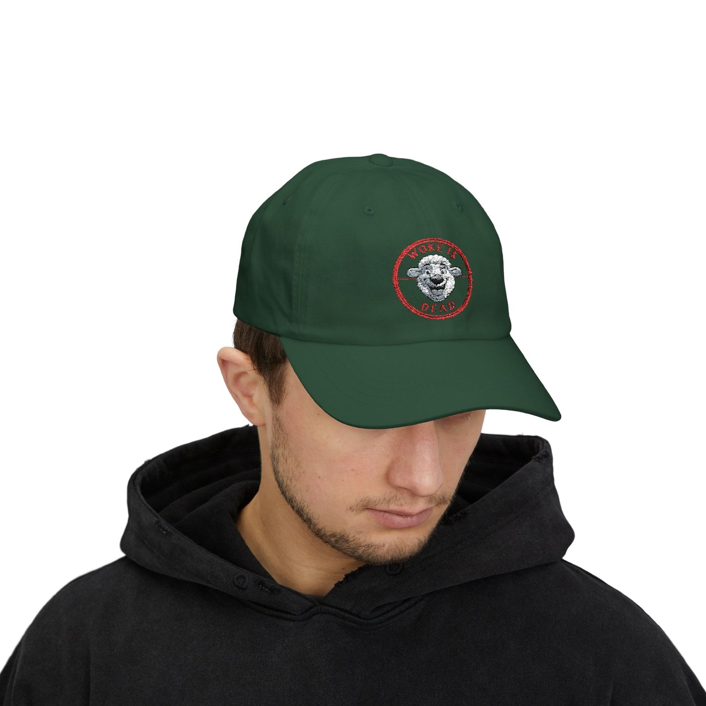 Stylish WOKE IS DEAD Dad Cap, Trendy White Dad Hat, Casual Fashion Accessory, Gift for Fathers Day, Summer Outing Hat