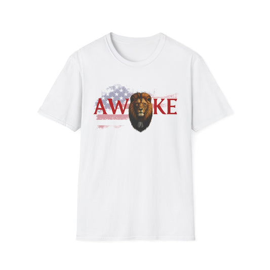 Awake Lion Graphic Unisex T-Shirt, Inspirational Apparel, Casual Wear, Gift for Him/Her, Freedom Tee