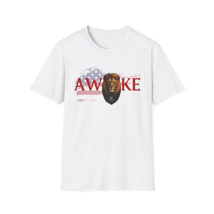 Awake Lion Graphic Unisex T-Shirt, Inspirational Apparel, Casual Wear, Gift for Him/Her, Freedom Tee