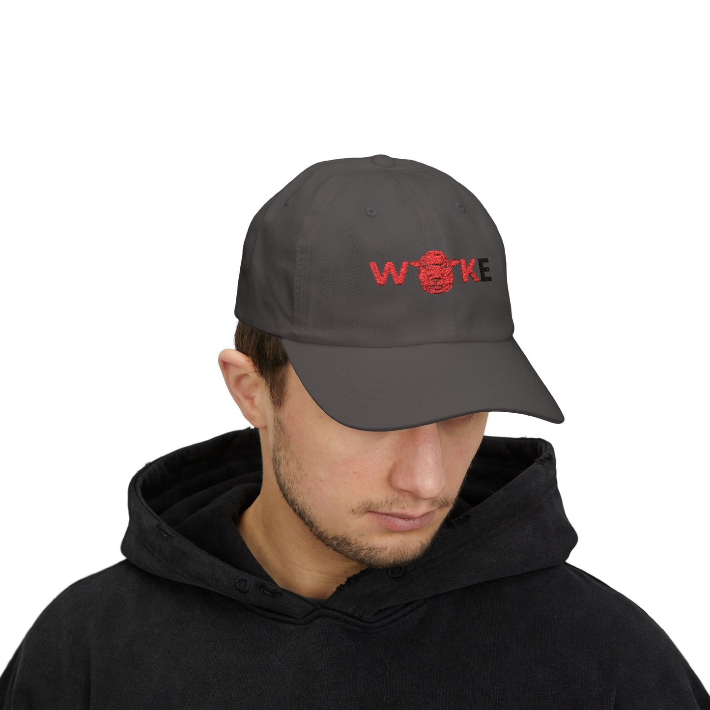 WOKE Classic Dad Cap, Trendy White Baseball Hat, Casual Everyday Wear, Gift for Dads, Fashionable Accessories for Men, Summer Essential