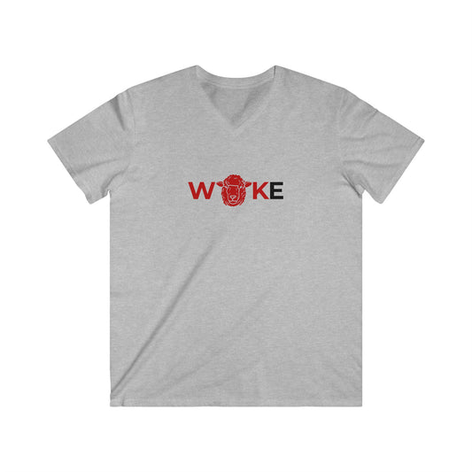 Men's WOKE V-Neck Tee - Statement Shirt, Casual Wear, Gift for Activists, Graphic T-shirt, Summer Outfit