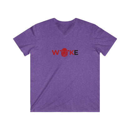 Men's WOKE V-Neck Tee - Statement Shirt, Casual Wear, Gift for Activists, Graphic T-shirt, Summer Outfit