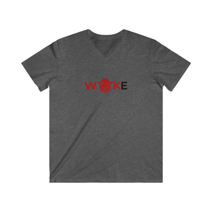 Men's WOKE V-Neck Tee - Statement Shirt, Casual Wear, Gift for Activists, Graphic T-shirt, Summer Outfit