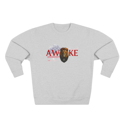 Awake Lion Unisex Crewneck Sweatshirt | Cozy Fashion, Gift for Him/Her, Casual Wear, Animal Lover Gift