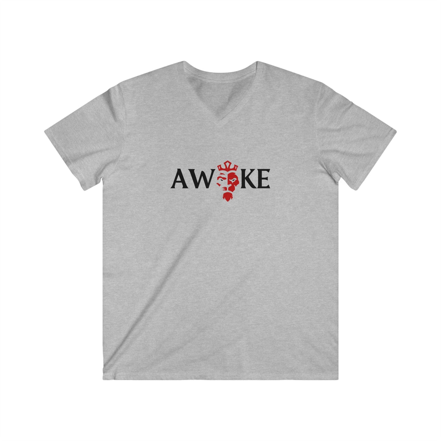 Men's V-Neck Tee Shirt - AWAKE Graphic, Casual Fashion, Gift for Him, Comfortable Summer Wear, Everyday Style
