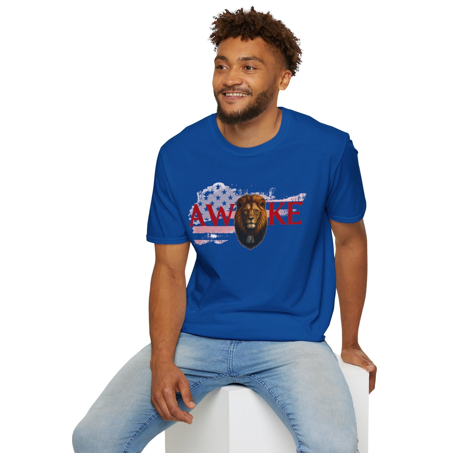 Awake Lion Graphic Unisex T-Shirt, Inspirational Apparel, Casual Wear, Gift for Him/Her, Freedom Tee
