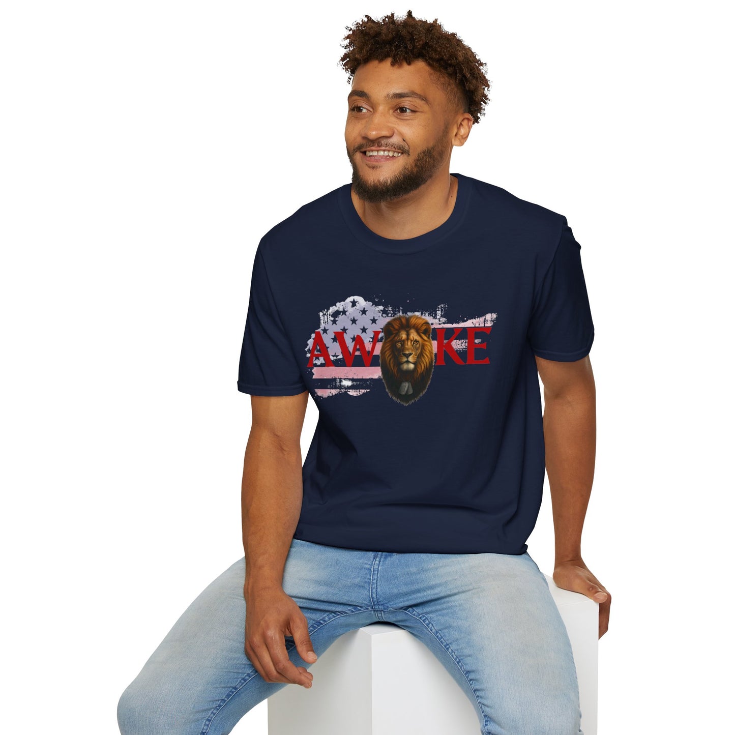 Awake Lion Graphic Unisex T-Shirt, Inspirational Apparel, Casual Wear, Gift for Him/Her, Freedom Tee