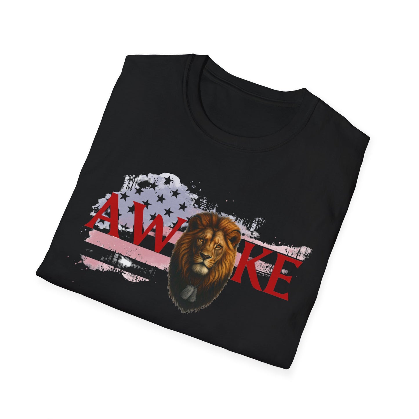 Awake Lion Graphic Unisex T-Shirt, Inspirational Apparel, Casual Wear, Gift for Him/Her, Freedom Tee