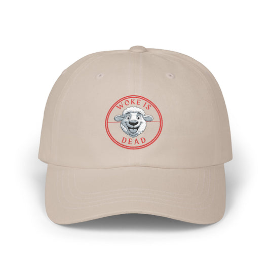 Stylish WOKE IS DEAD Dad Cap, Trendy White Dad Hat, Casual Fashion Accessory, Gift for Fathers Day, Summer Outing Hat