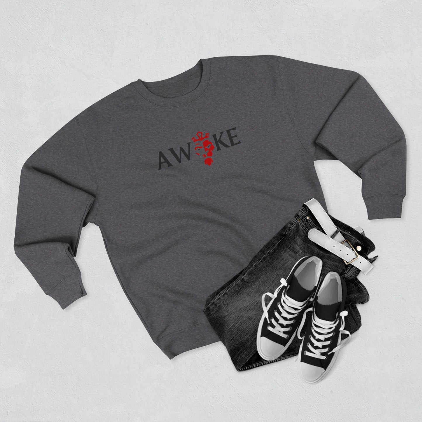 Awake Unisex Crewneck Sweatshirt - Cozy Gift, Casual Wear, Fall Style, Motivational Gift, Relaxed Fit
