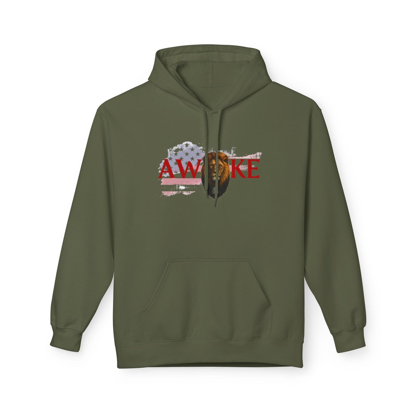 Awake Patriotic Fleece Hoodie | Unisex Cozy Sweatshirt for Independence Day, Gift for Him, Her, Comfort Wear