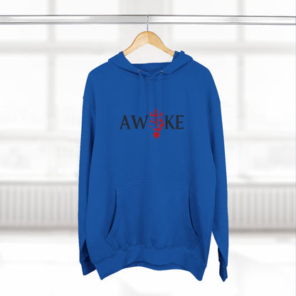 AWOKE Three-Panel Fleece Hoodie - Cozy Uni-Sex Style, Perfect for Chill Days, Gifts for Him/Her, Casual Wear, Oversized Comfort
