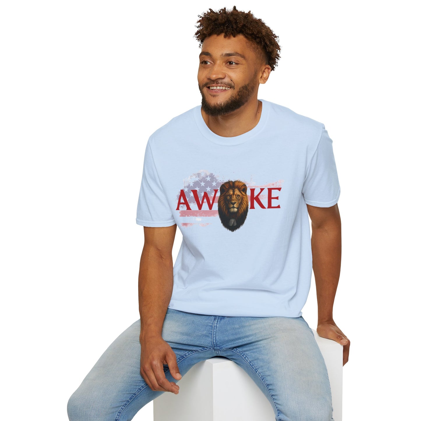 Awake Lion Graphic Unisex T-Shirt, Inspirational Apparel, Casual Wear, Gift for Him/Her, Freedom Tee