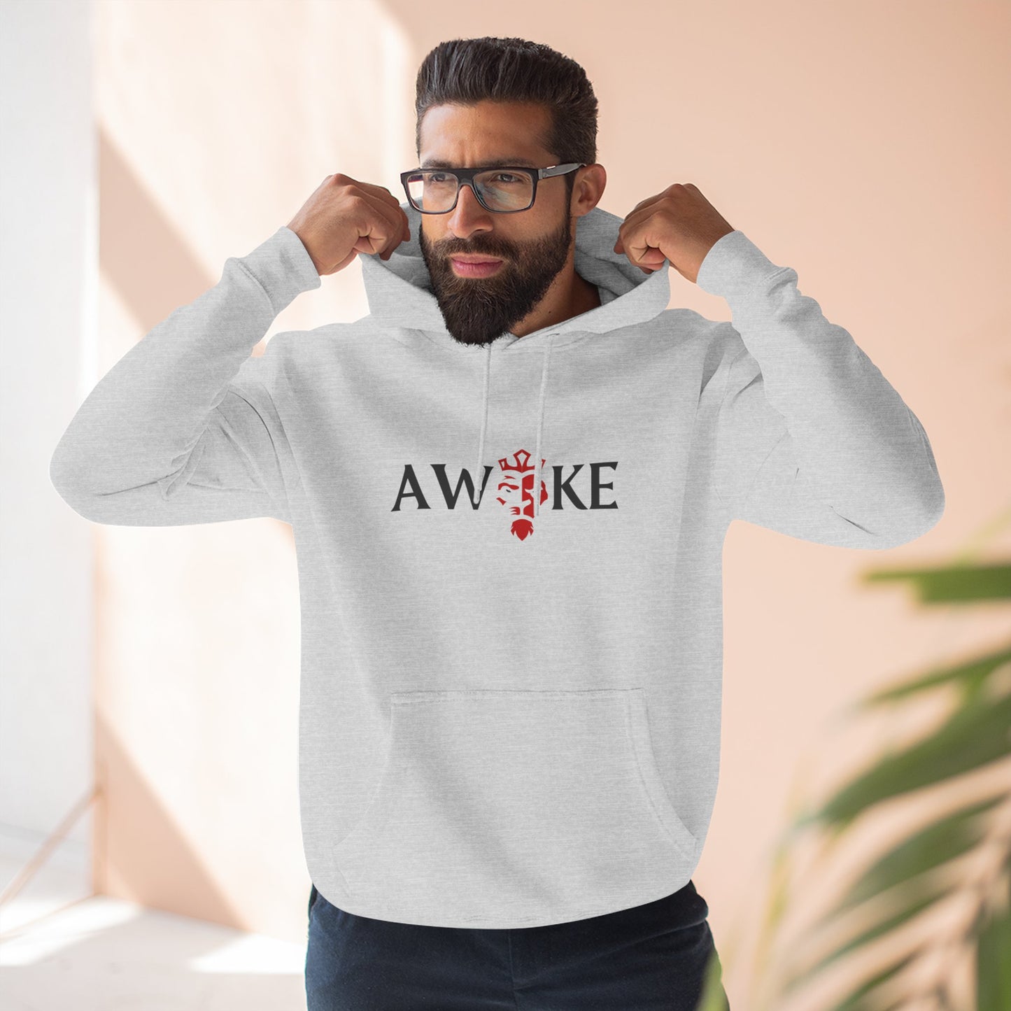 AWOKE Three-Panel Fleece Hoodie - Cozy Uni-Sex Style, Perfect for Chill Days, Gifts for Him/Her, Casual Wear, Oversized Comfort