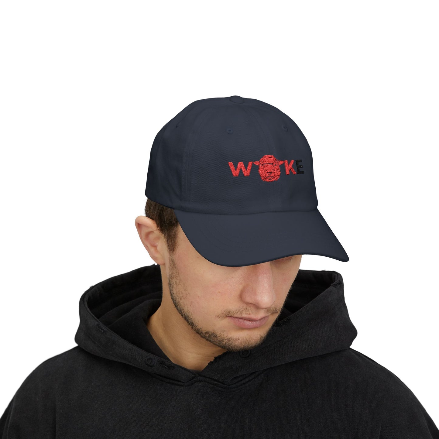 WOKE Classic Dad Cap, Trendy White Baseball Hat, Casual Everyday Wear, Gift for Dads, Fashionable Accessories for Men, Summer Essential