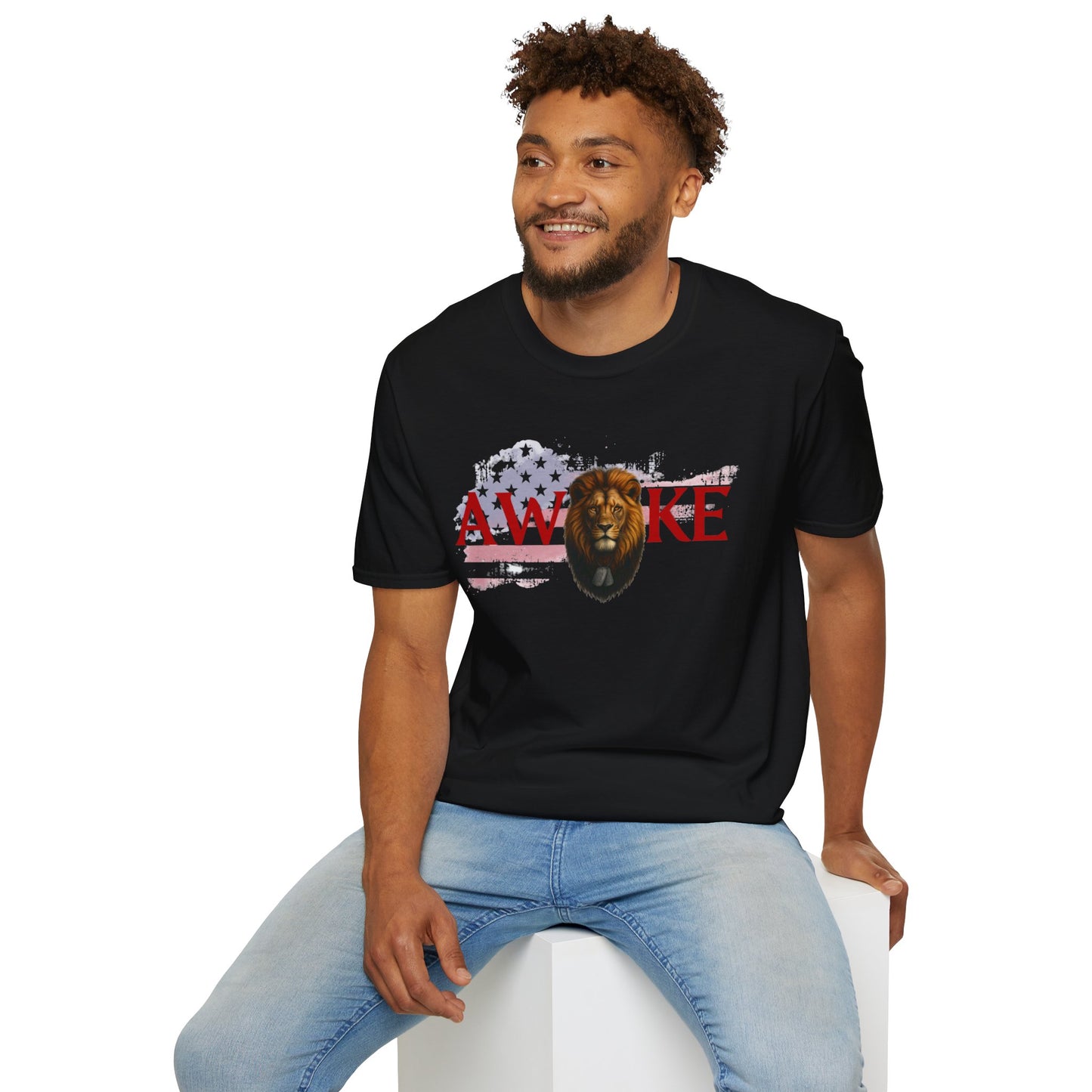 Awake Lion Graphic Unisex T-Shirt, Inspirational Apparel, Casual Wear, Gift for Him/Her, Freedom Tee