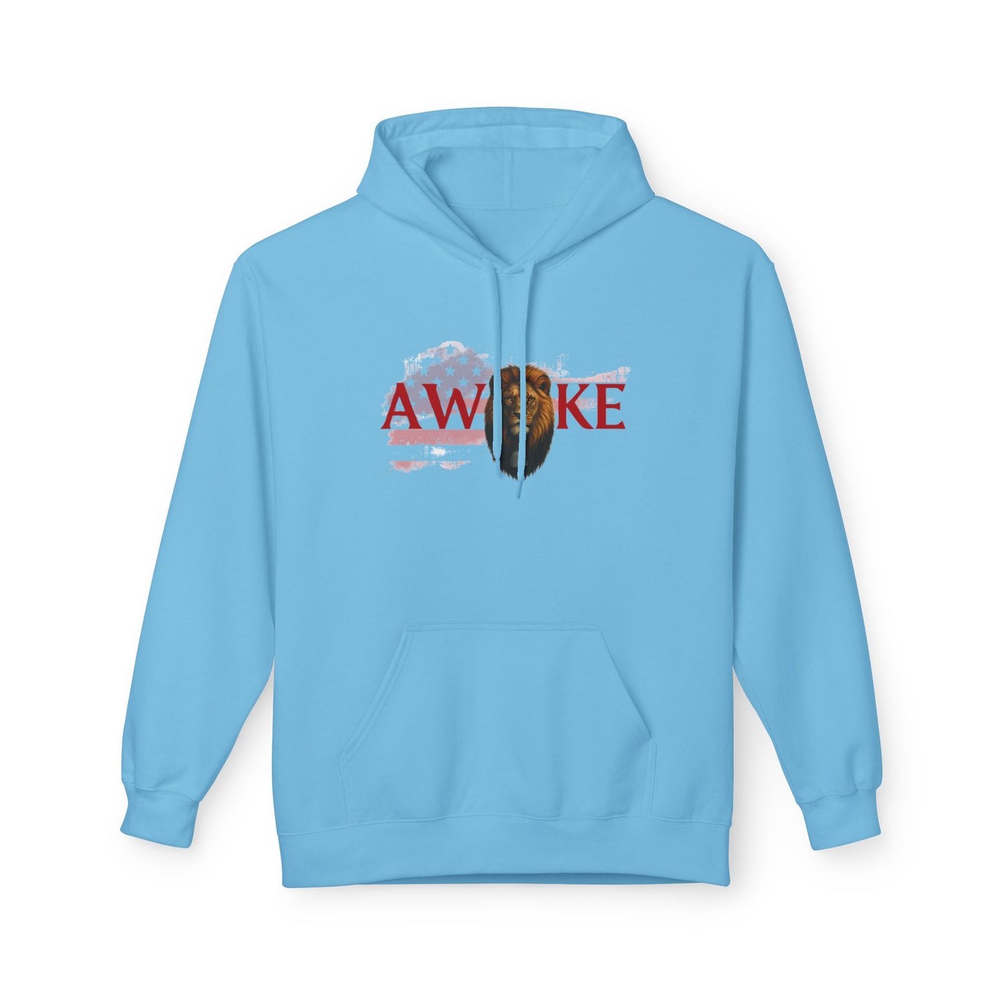 Awake Patriotic Fleece Hoodie | Unisex Cozy Sweatshirt for Independence Day, Gift for Him, Her, Comfort Wear